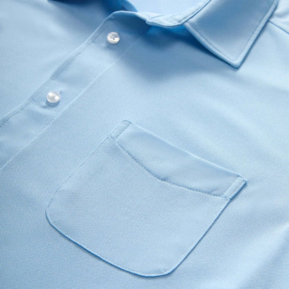 MagnaReady Carolina Blue Magnetic Front Long Sleeve Cooling Adaptive Shirt with Pocket