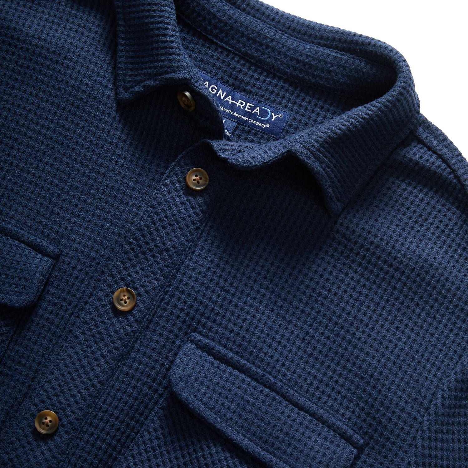 easy dressing magnetic shirt for seniors magnaready waffle weave