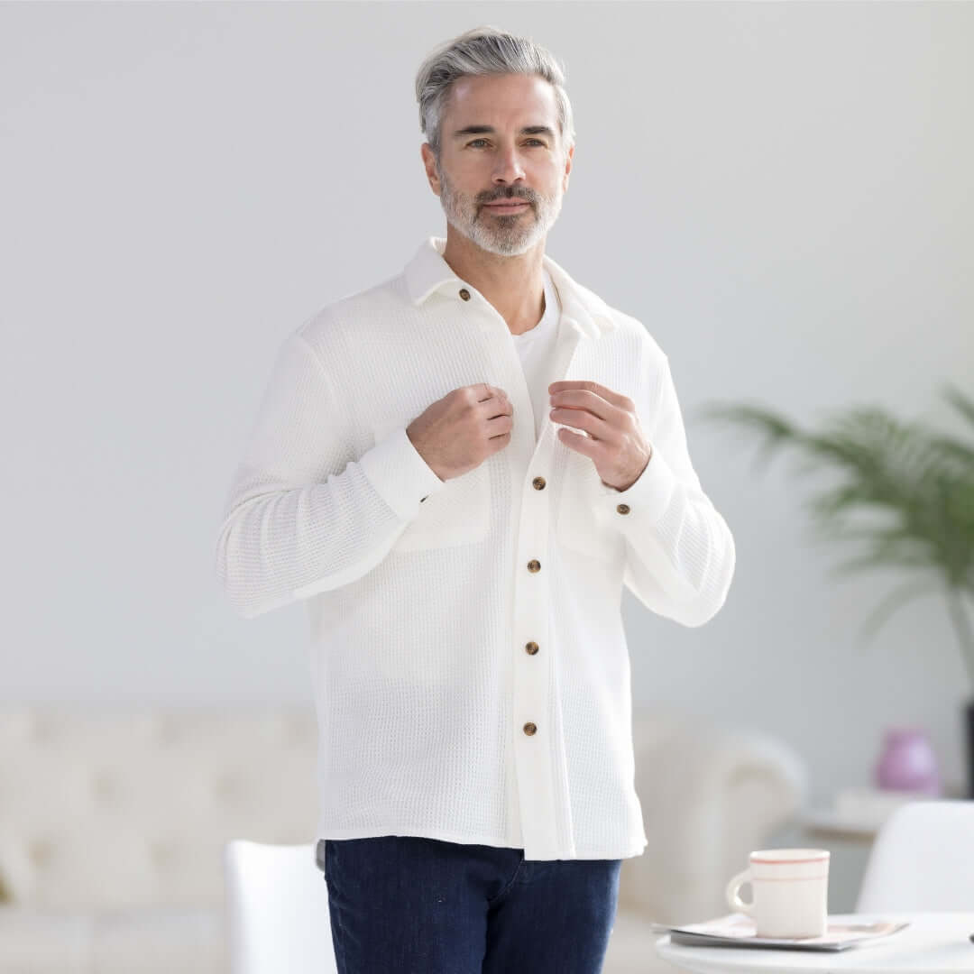 adaptive clothing for seniors magnetic button shirt MagnaReady
