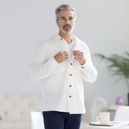 adaptive clothing for seniors magnetic button shirt MagnaReady