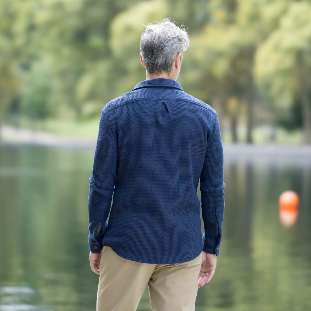MagnaReady WaffleWeave Adaptive Magnetic Shirt – Easy Dressing Shirt for Seniors