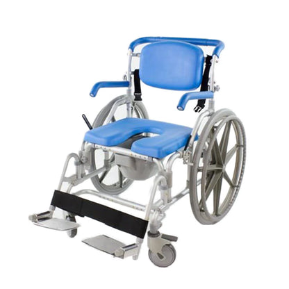 Bariatric Shower/Commode/Transport Chair 600 lb Capacity – Width Adjustable, Self-Propelling – MaxiBathe™ by Platinum Health