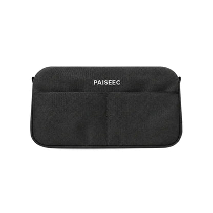 Paiseec FLEX compact storage pouch in black with two front pockets, front view