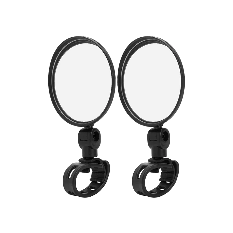 Pair of Paiseec round rearview mirrors with ball-joint stems and strap clamps for the S3 and S1 scooter handlebars