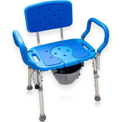 Samson™ Deluxe Bariatric Bath & Commode Chair – 600 lb Capacity, Extra-Wide Padded 3-in-1 Hygiene Chair