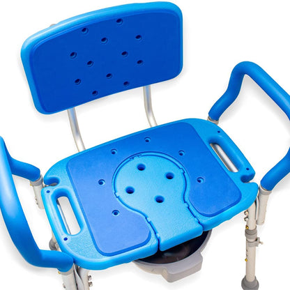 Samson™ Deluxe Bariatric Bath & Commode Chair – 600 lb Capacity, Extra-Wide Padded 3-in-1 Hygiene Chair