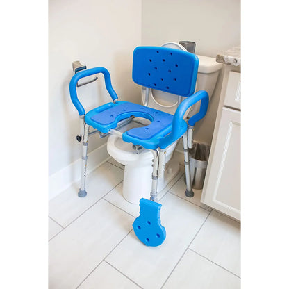 Samson™ Deluxe Bariatric Bath & Commode Chair – 600 lb Capacity, Extra-Wide Padded 3-in-1 Hygiene Chair