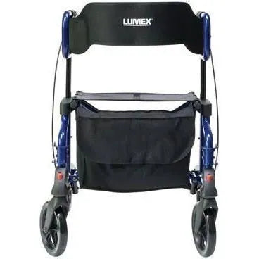 Lumex Hybrid LX Rollator Transport Chair – 2-in-1 Folding Walker & Transport Chair (22 lb Aluminum Frame, 300 lb Capacity)