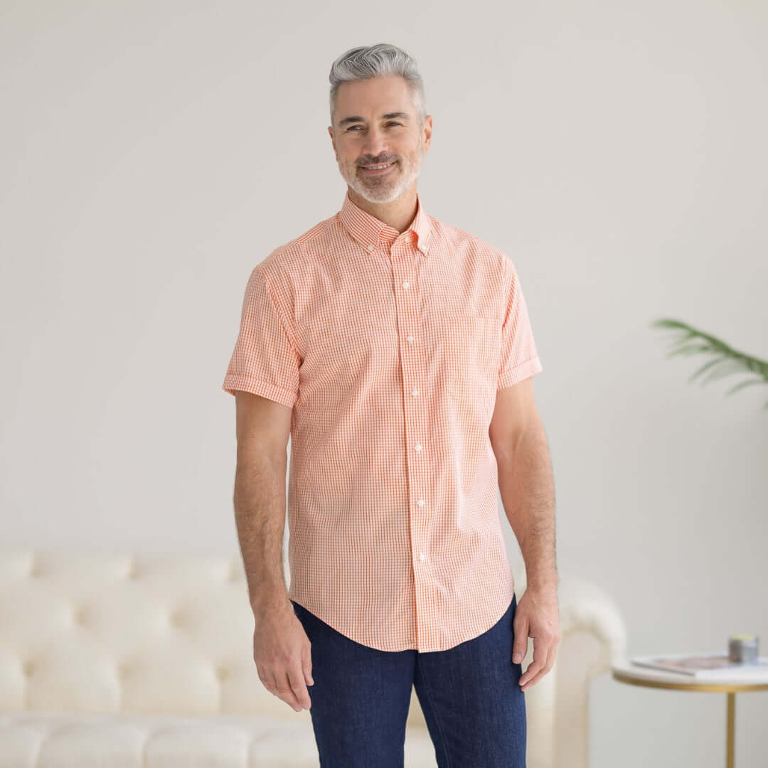 magnetic closure short sleeve shirt adaptive clothing for seniors