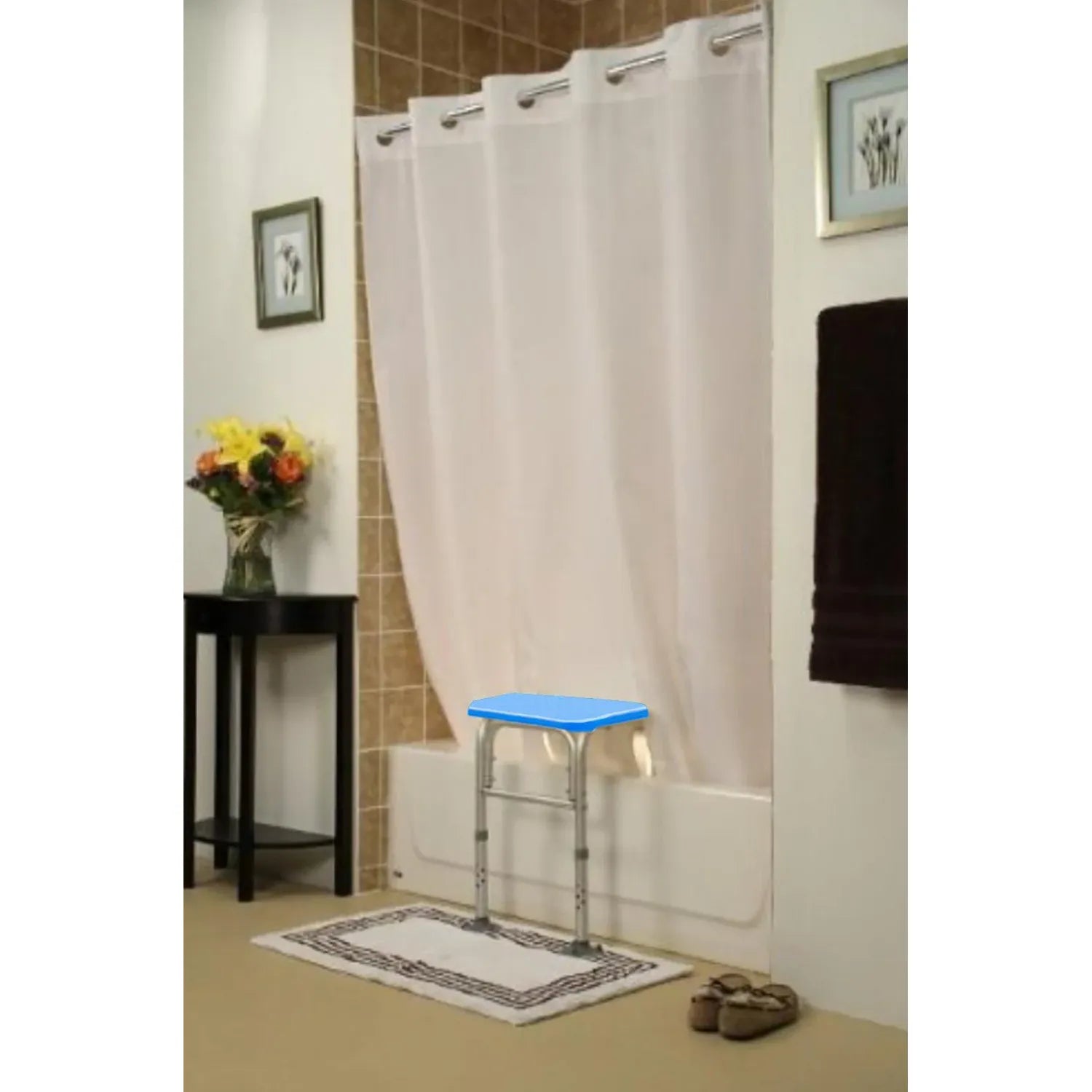 BenchMate Split Shower Curtain for Bath Transfer Benches