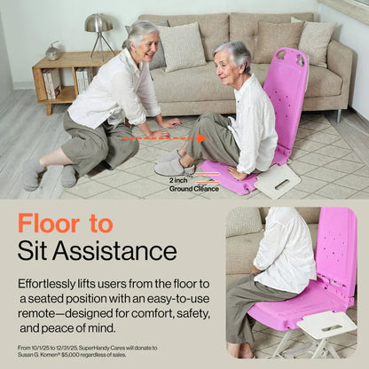 SuperHandy GoRise LT Portable Floor & Bath Lift – 330 lb Capacity Electric Lift