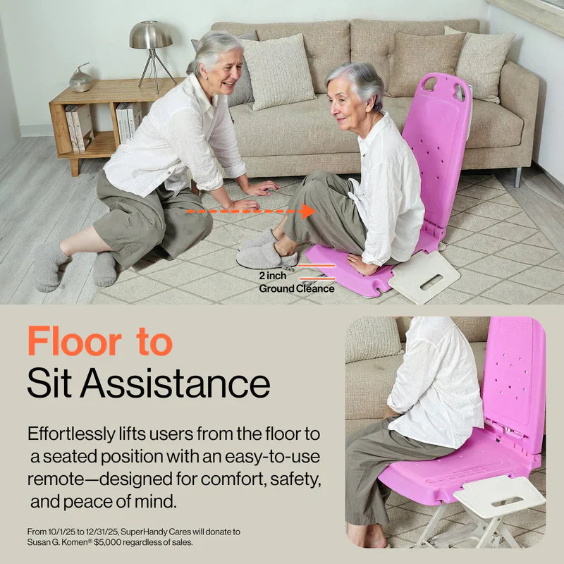 SuperHandy GoRise LT Portable Floor & Bath Lift – 330 lb Capacity Electric Lift