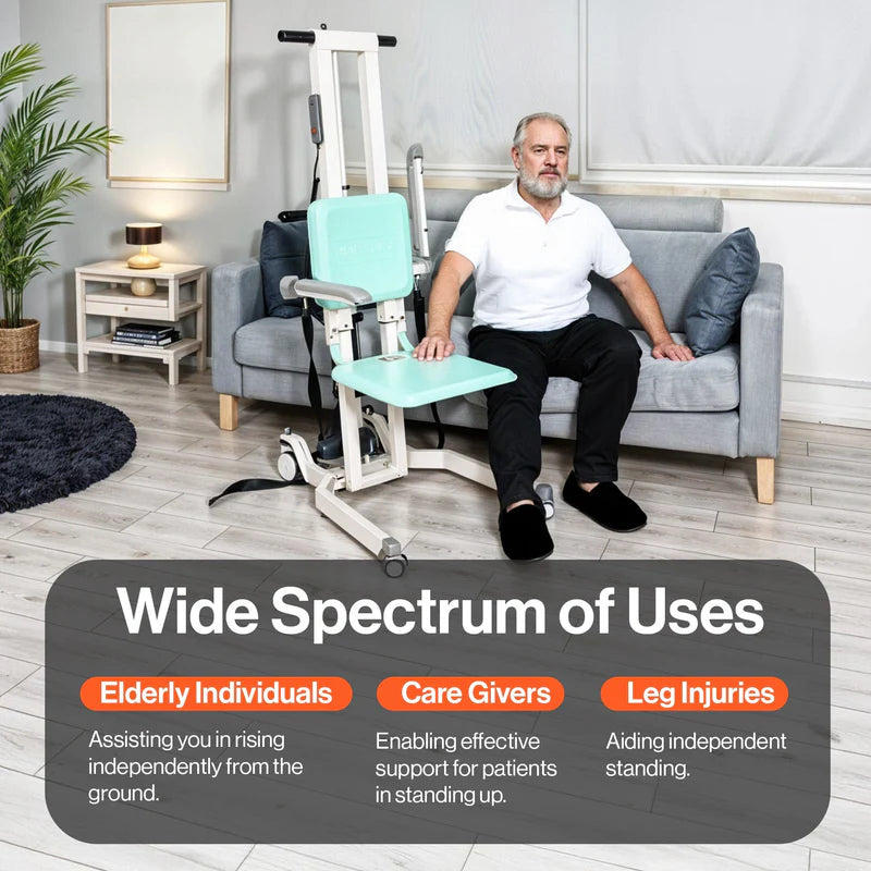 GoRise TX Patient Transfer Lift 500 lb Capacity, Portable Floor-to-Stand with Ergonomic Support