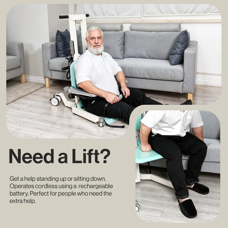 GoRise TX Patient Transfer Lift 500 lb Capacity, Portable Floor-to-Stand with Ergonomic Support