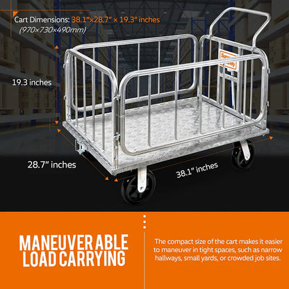 Platform Truck & Trailer - 1200Lb Capacity, Connects Directly to Utility Tugger