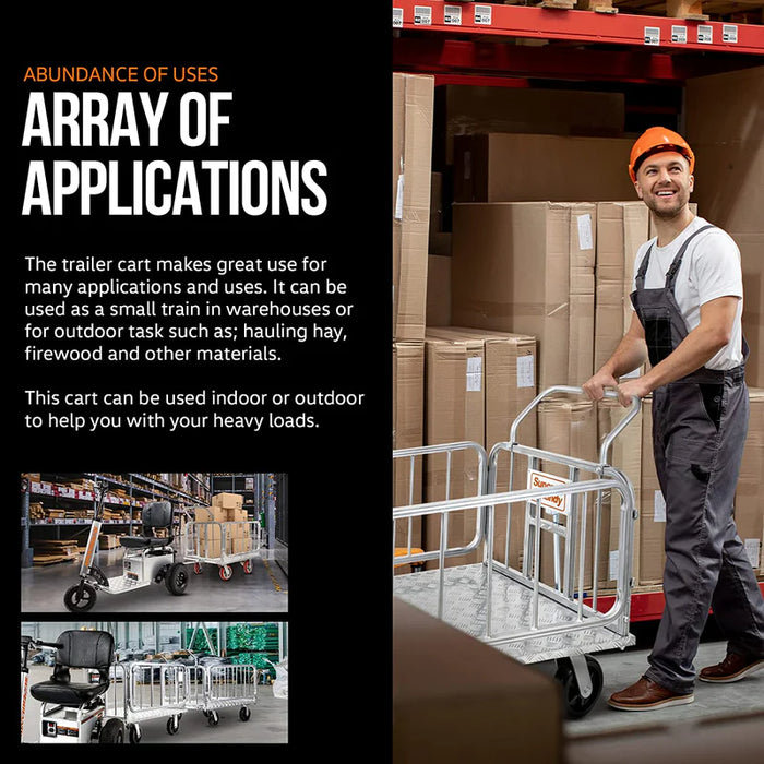 Platform Truck & Trailer - 1200Lb Capacity, Connects Directly to Utility Tugger