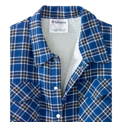 Men's Magnetic Closure Sherpa Lined Shirt Jacket