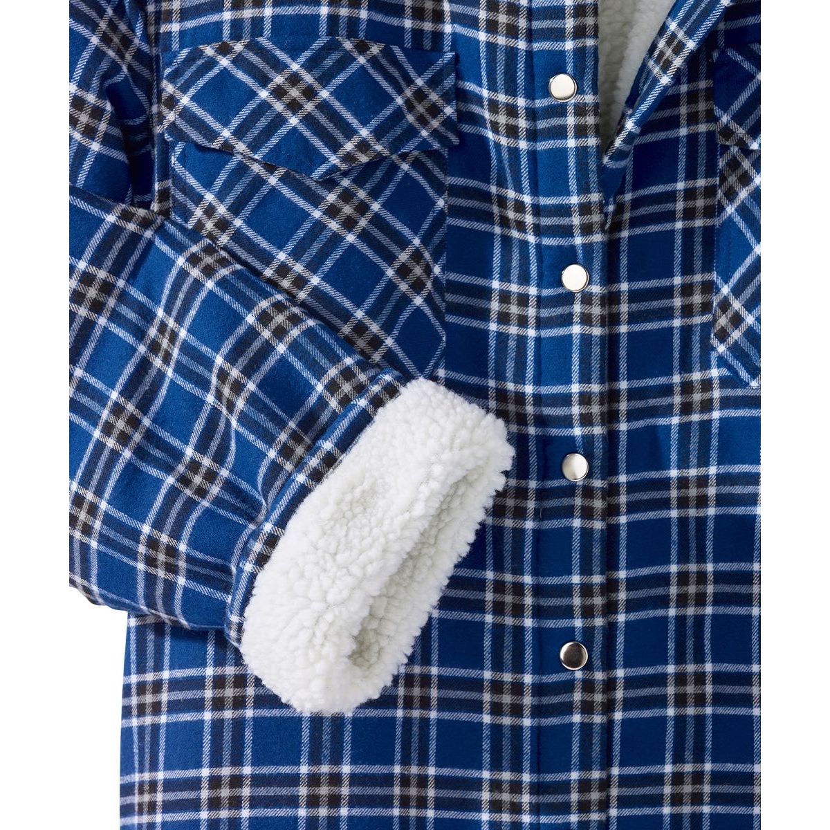 Men's Magnetic Closure Sherpa Lined Shirt Jacket
