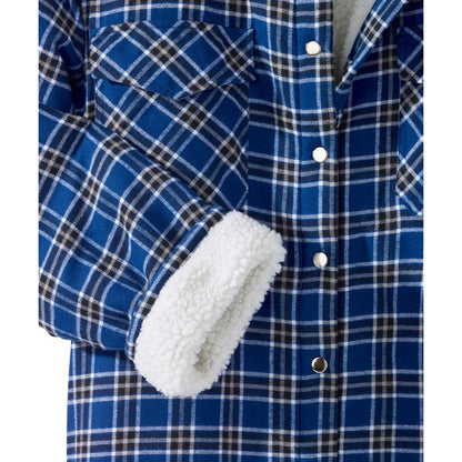Men's Magnetic Closure Sherpa Lined Shirt Jacket