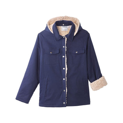 Men's Magnetic Closure Sherpa Shacket with Detachable Hood