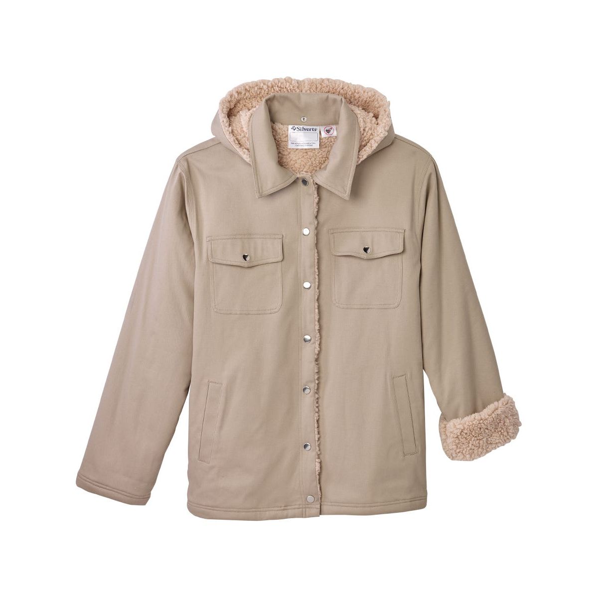 Men's Magnetic Closure Sherpa Shacket with Detachable Hood