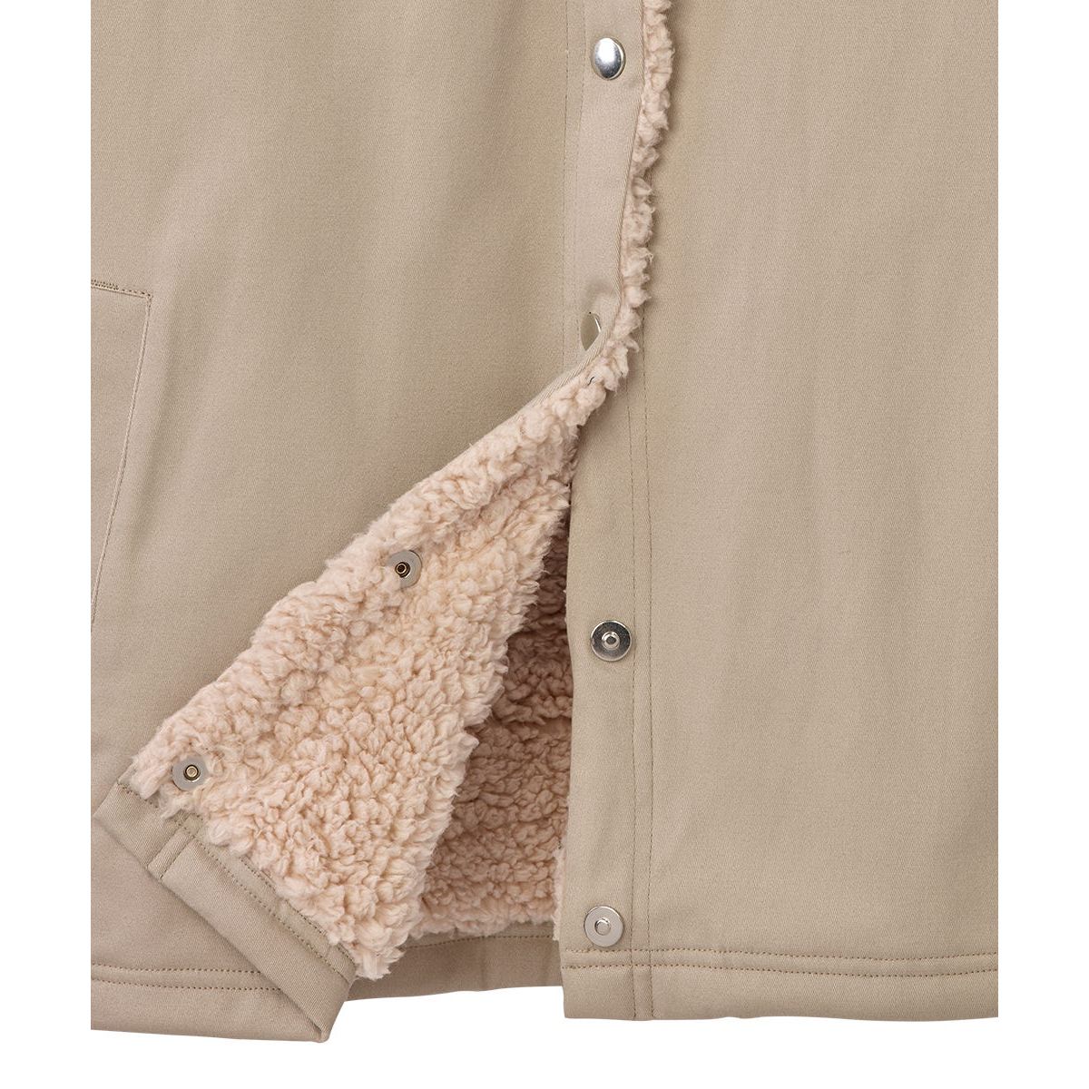 Men's Magnetic Closure Sherpa Shacket with Detachable Hood