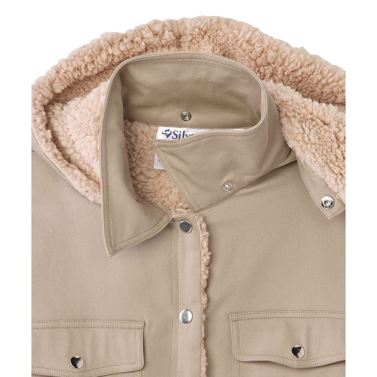 Men's Magnetic Closure Sherpa Shacket with Detachable Hood