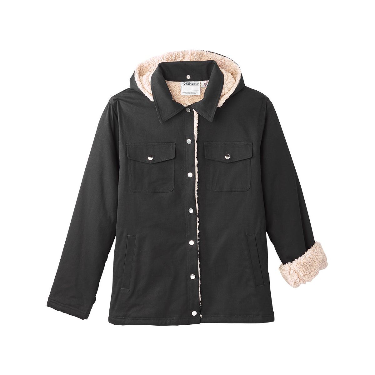 Men's Magnetic Closure Sherpa Shacket with Detachable Hood