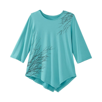 Women's Open Back Asymmetrical Hem Top