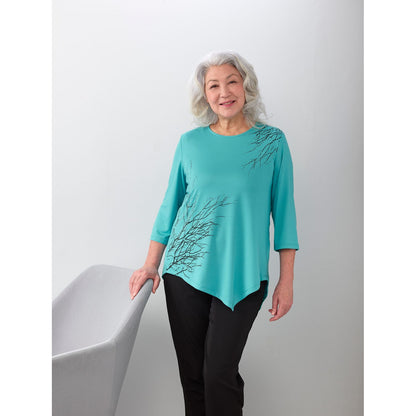 Women's Open Back Asymmetrical Hem Top