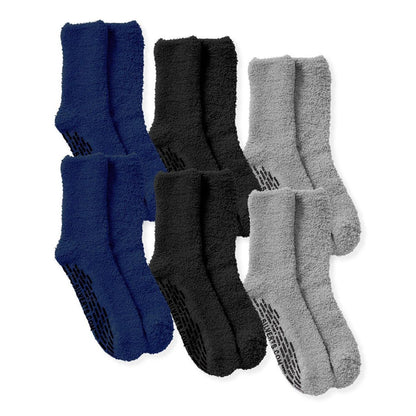 Mens / Womens Non Skid Hospital Socks - 6 Pack Slipper Socks