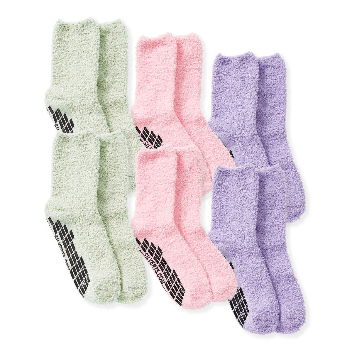Mens / Womens Non Skid Hospital Socks - 6 Pack Slipper Socks