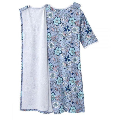 Open Back Knit Nightgown with Lace Trim