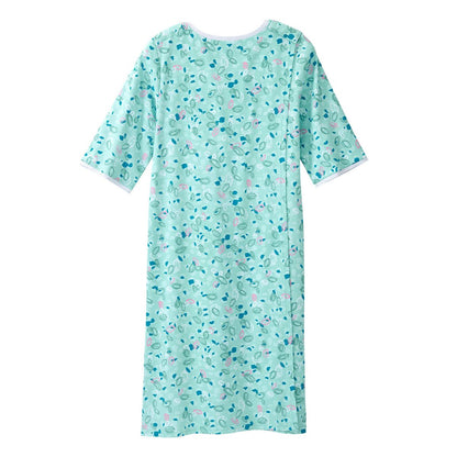 Open Back Knit Nightgown with Lace Trim