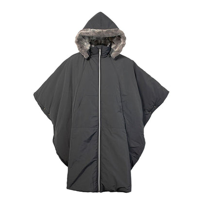 Unisex Luxurious Fur-Lined Winter Wheelchair Cape