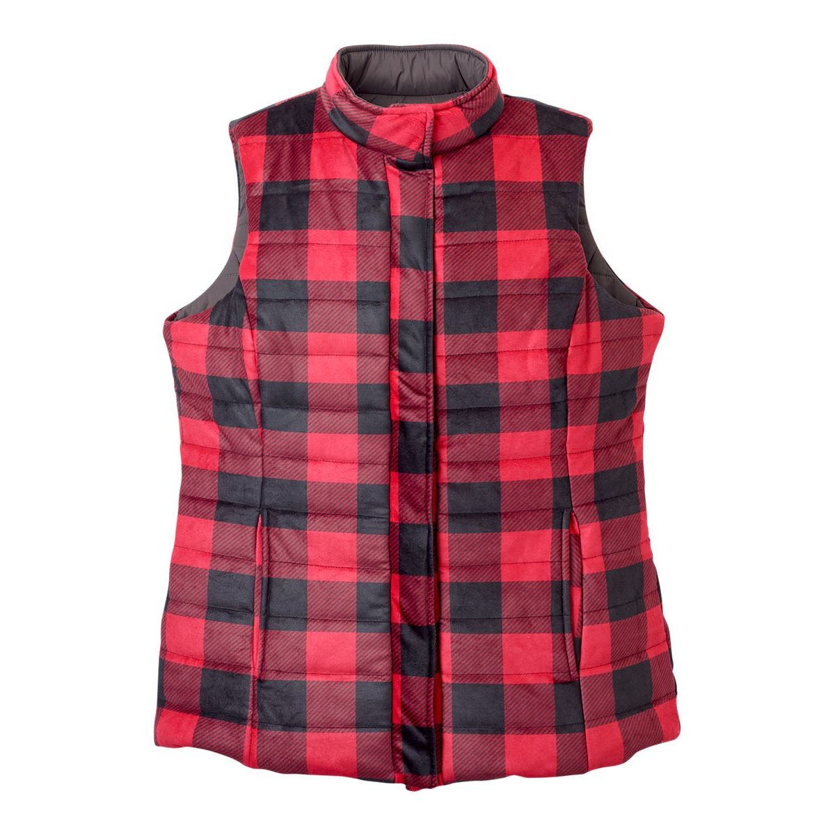 Women's Reversible Magnetic Snap Front Puffer Vest