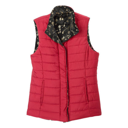 Women's Reversible Magnetic Snap Front Puffer Vest