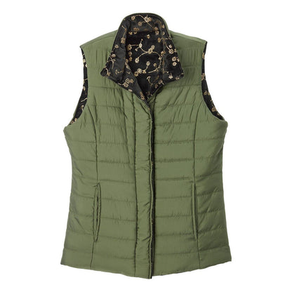 Women's Reversible Magnetic Snap Front Puffer Vest