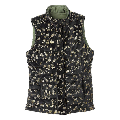 Women's Reversible Magnetic Snap Front Puffer Vest