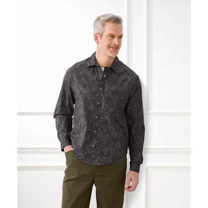 Men's Self Dressing Magnetic Buttons Dress Shirt
