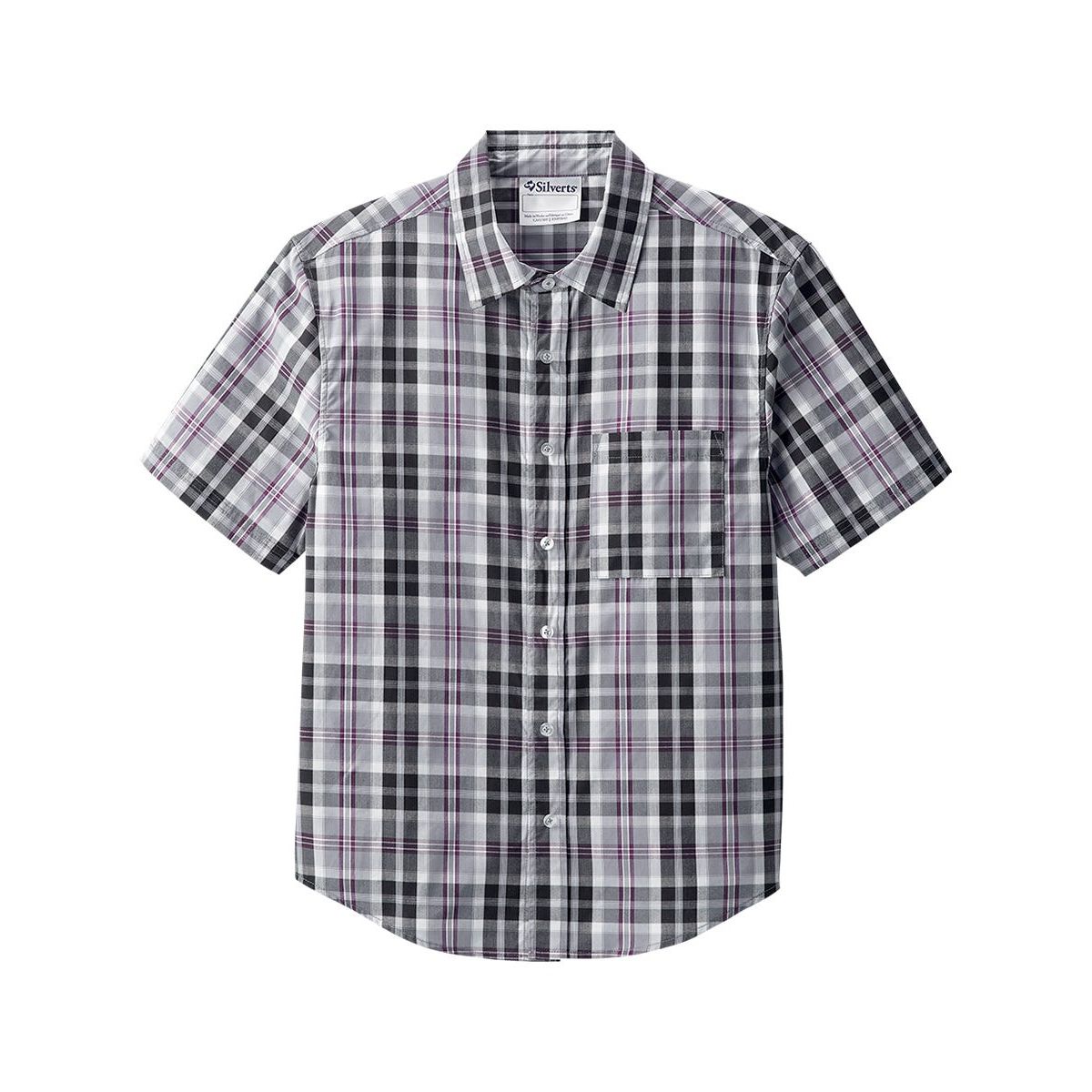Magnetic Buttons Mens Short Sleeve Shirt