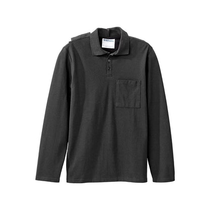Men's Adaptive Open Back Polo Shirt with Long Sleeves