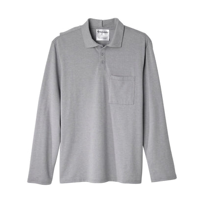 Men's Adaptive Open Back Polo Shirt with Long Sleeves