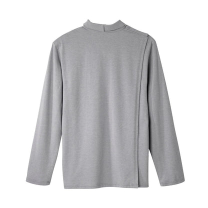 Men's Adaptive Open Back Polo Shirt with Long Sleeves