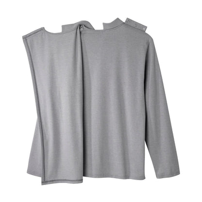 Men's Adaptive Open Back Polo Shirt with Long Sleeves