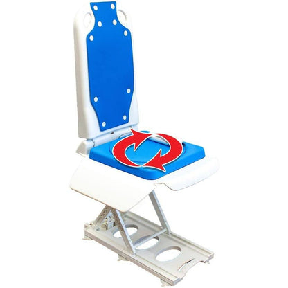 Tranquilo Premium Powered Bath Lift with Padded, SAFESWIVEL Rotating Seat and Power Recline Available with Rotating Seat or Deluxe Stationary Seat