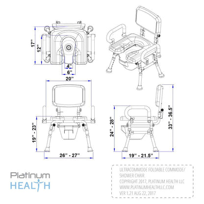 UltraCommode™ Foldable Shower Commode Chair – Portable 3-in-1 Design with Padded Seat