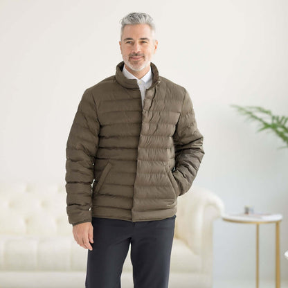 Weatherproof x MagnaReady Magnetic Front Water-Resistant Puffer Jacket in Olive