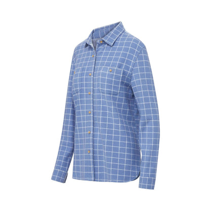 Women’s Adaptive Blue and White Flannel Shirt with Magnetic Closures