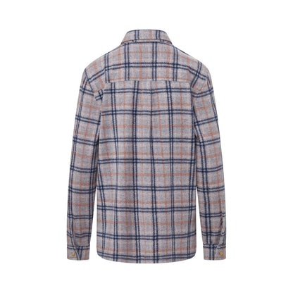 Women’s Adaptive Navy and Grey Flannel Shirt with Magnetic Closures